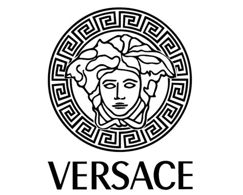 versace black and white silk op art logo dress|Versace logo.